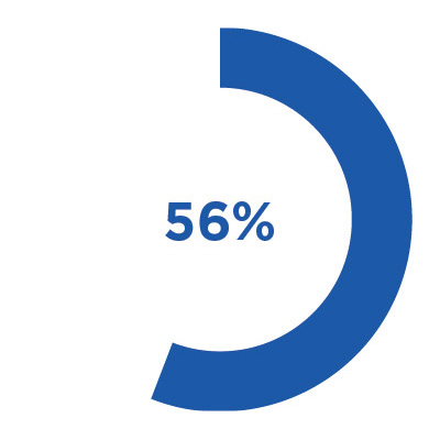 56% of national graduates borrowed a student loan