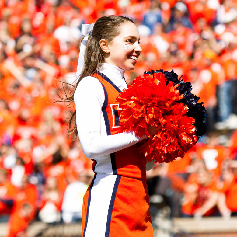 cheerleader at football game