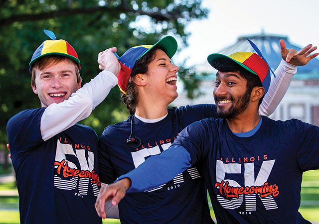 Students wearing funny hats in an RSO.