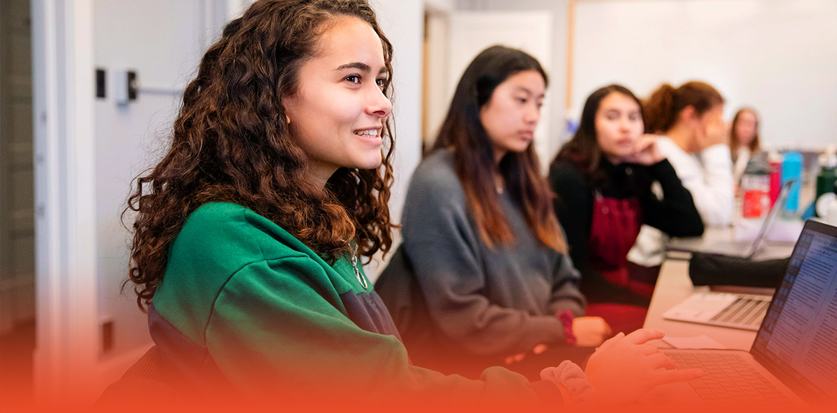 students in a communication class at Campus Honors Program house