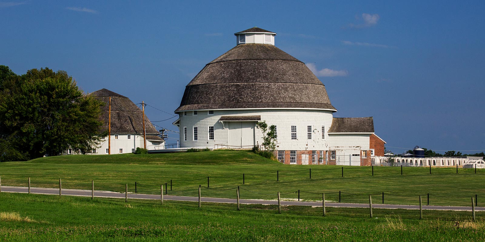 the rounds barns on campus' South Farms