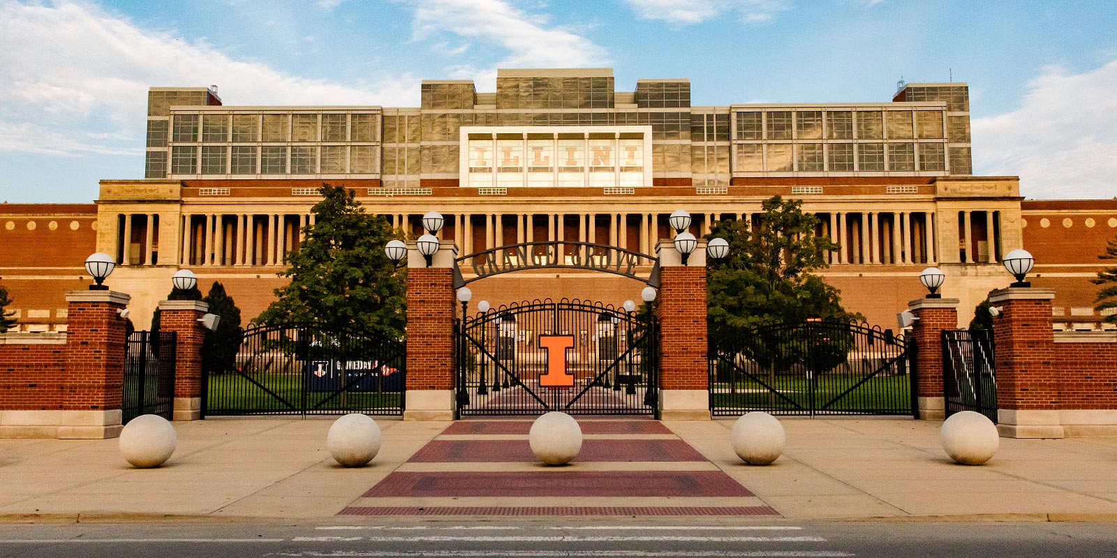 view of Memorial Stadium from First Street