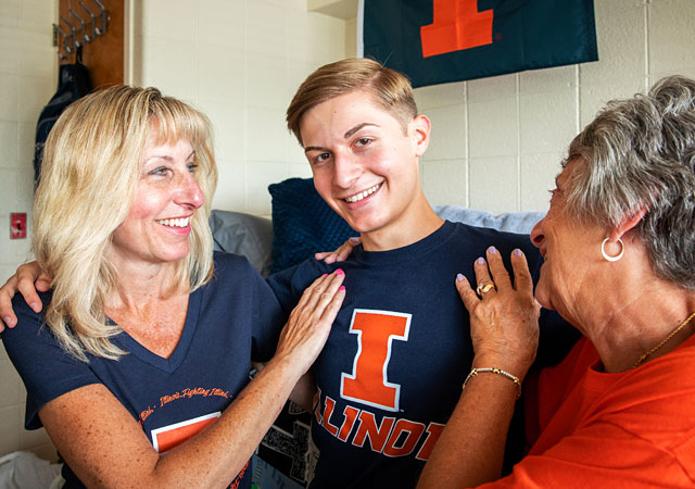 a new Illini and their proud grandmother