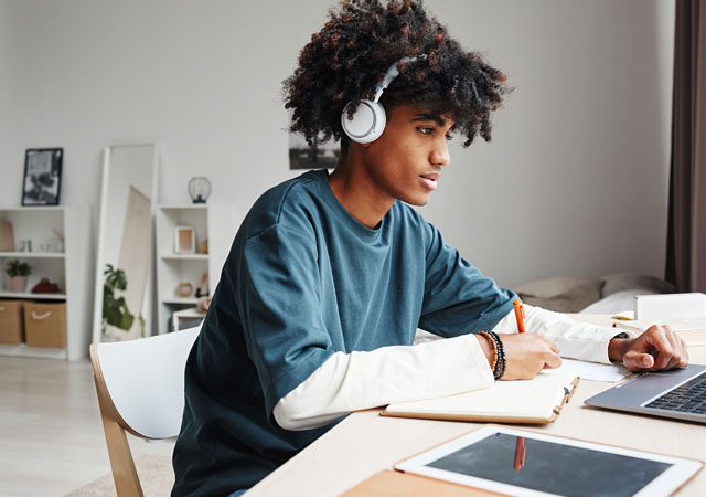 student studying in the Undergraduate Library