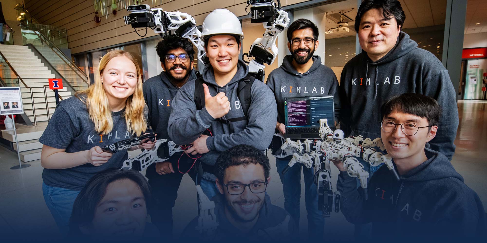 members of KIMLAB (Kinetic Intelligent Machine LAB) present their work on task/data-driven robot design, motion control, and interaction at the Grainger College of Engineering Open House event