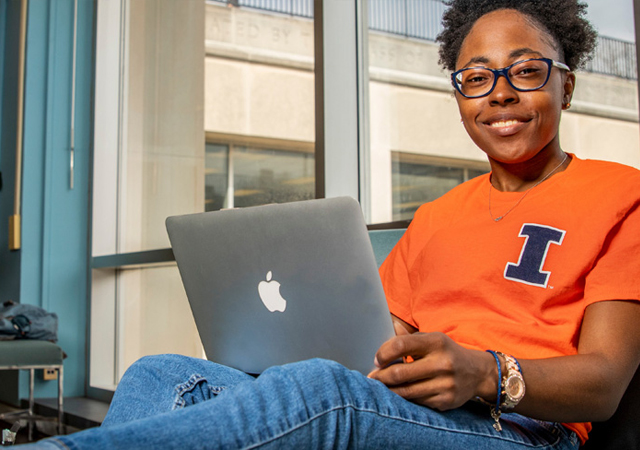 student studying in the Undergraduate Library