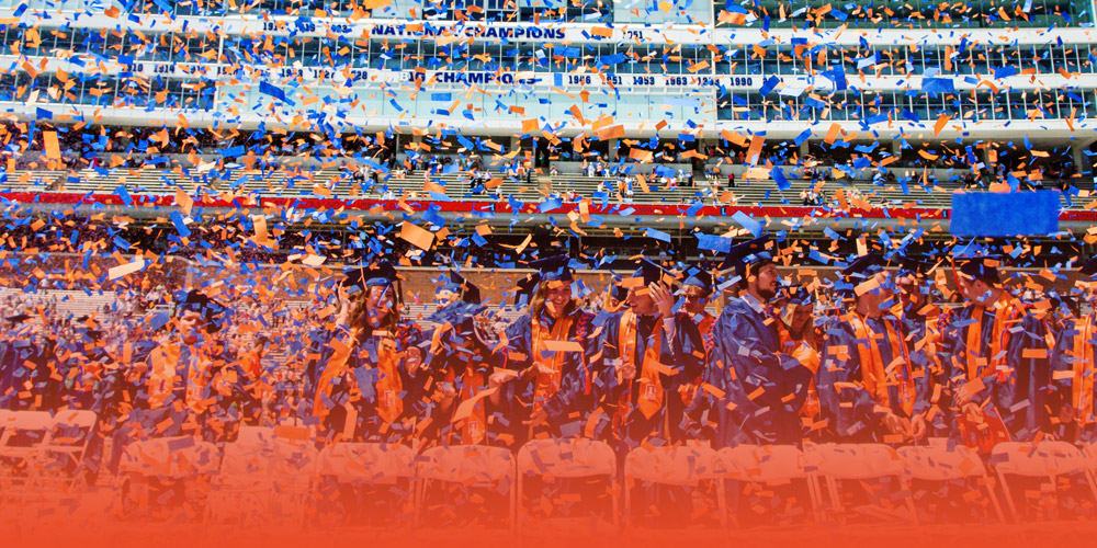 large group of graduates celebrating