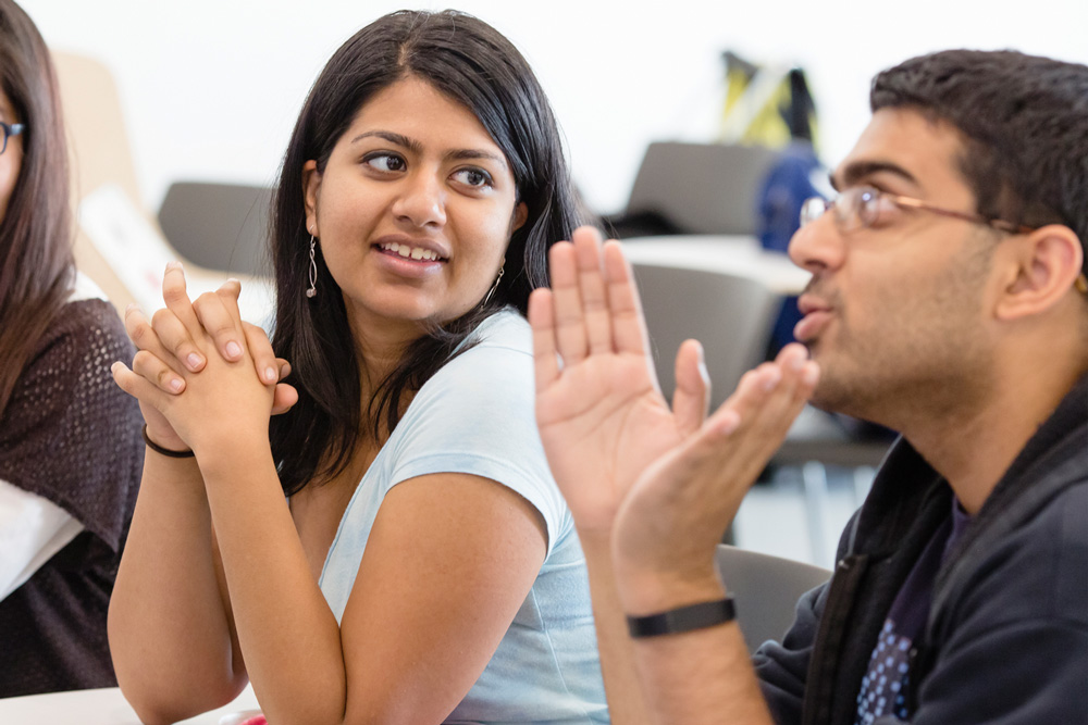 transfer students in a discussion