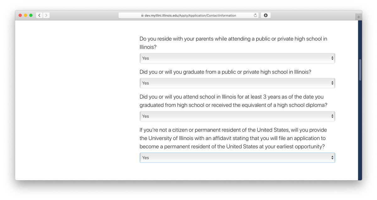 Affidavit questions screenshot